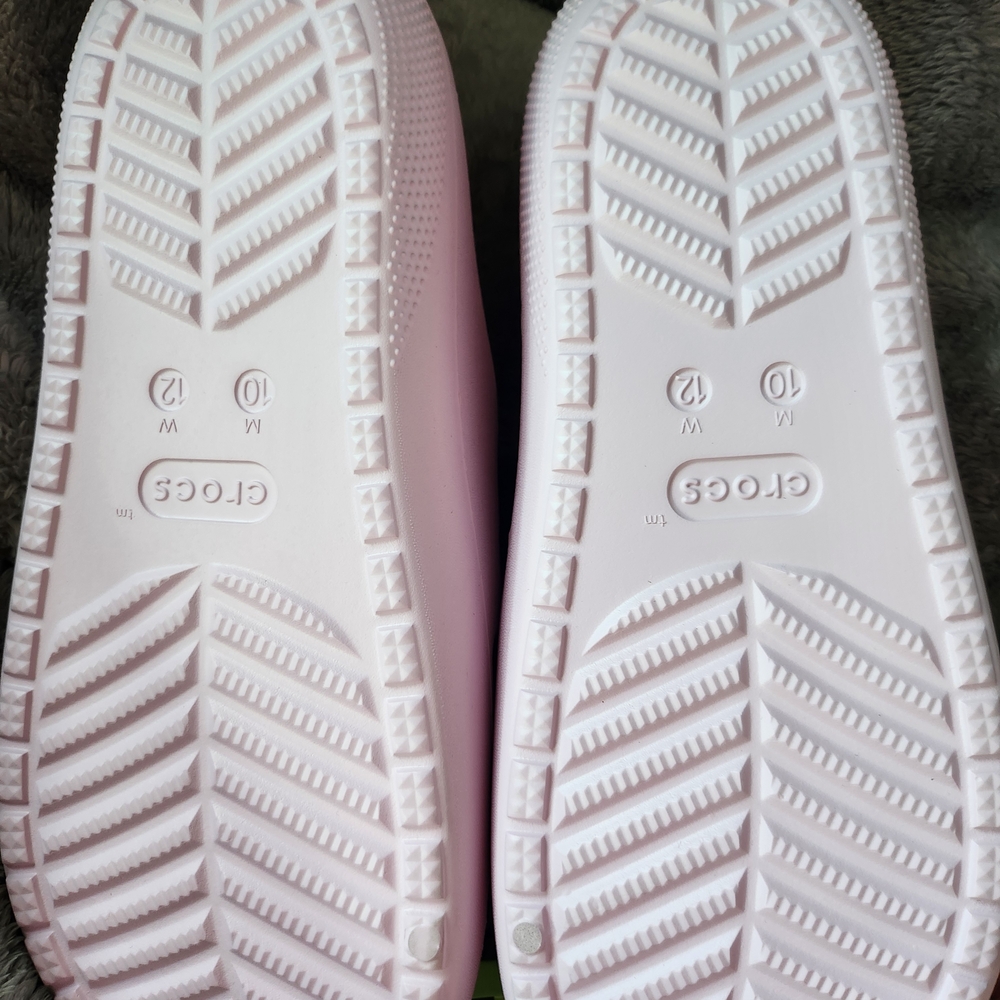 CROCS Woman 12 Men 10 Light Pink Slide Sandals - Picture 3 of 4